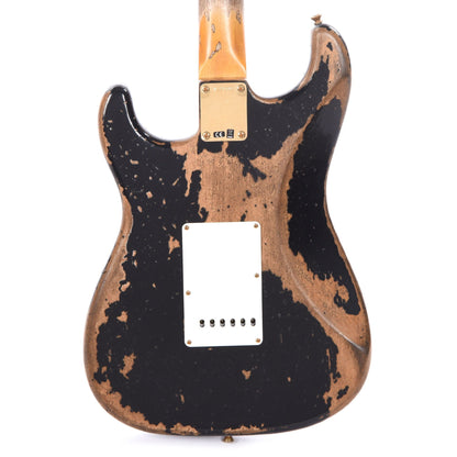 Fender Custom Shop 1960 Stratocaster "Chicago Special" Super Heavy Relic Aged Black w/Gold Hardware Electric Guitars / Solid Body