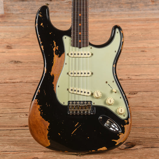 Fender Custom Shop 1960 Stratocaster Heavy Relic Black 2023 Electric Guitars / Solid Body