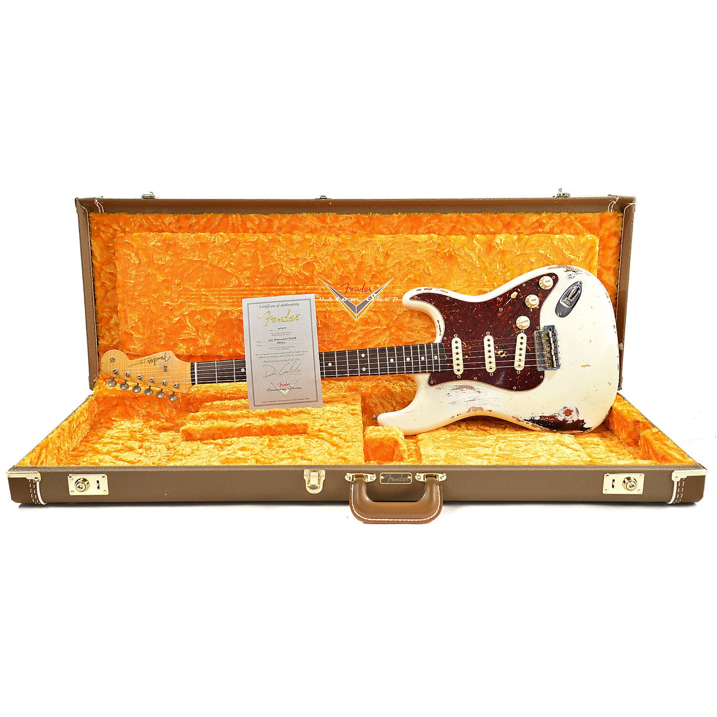 Fender Custom Shop 1960 Stratocaster Heavy Relic RW Olympic White Over 3 Tone Sunburst Master Built by Dennis Galuszka Electric Guitars / Solid Body