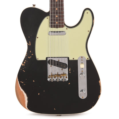 Fender Custom Shop 1960 Telecaster Custom Heavy Relic Aged Black Electric Guitars / Solid Body