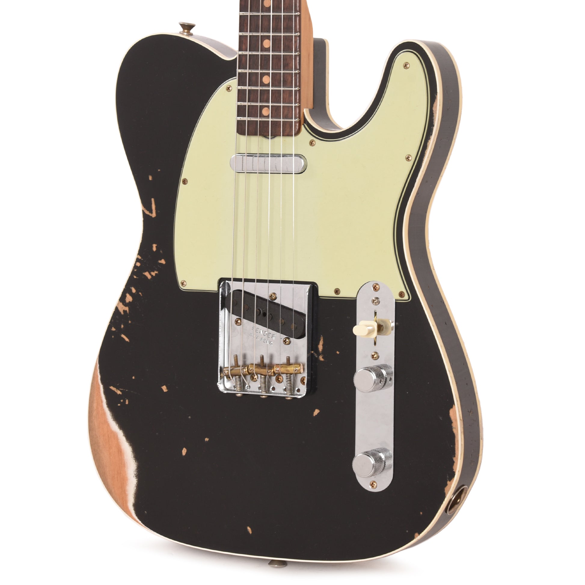 Fender Custom Shop 1960 Telecaster Custom Heavy Relic Aged Black Electric Guitars / Solid Body