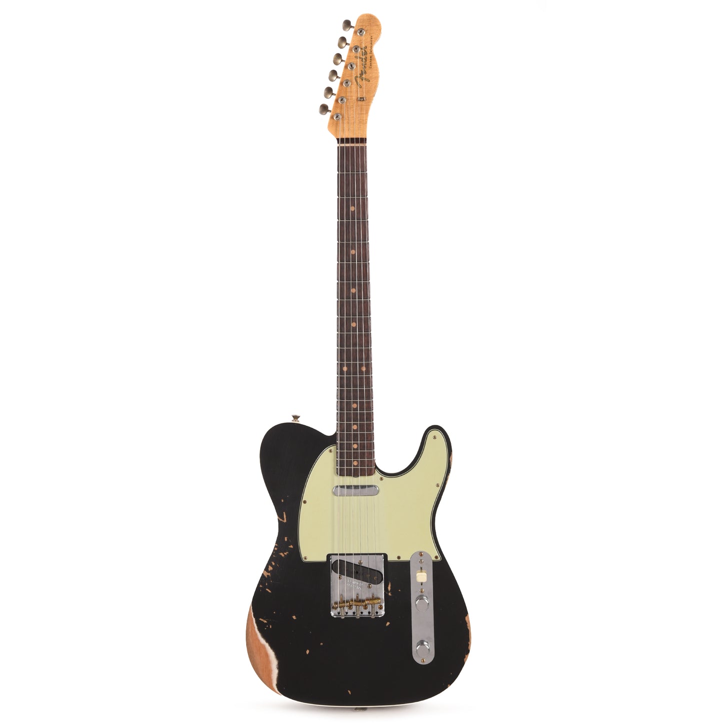 Fender Custom Shop 1960 Telecaster Custom Heavy Relic Aged Black Electric Guitars / Solid Body