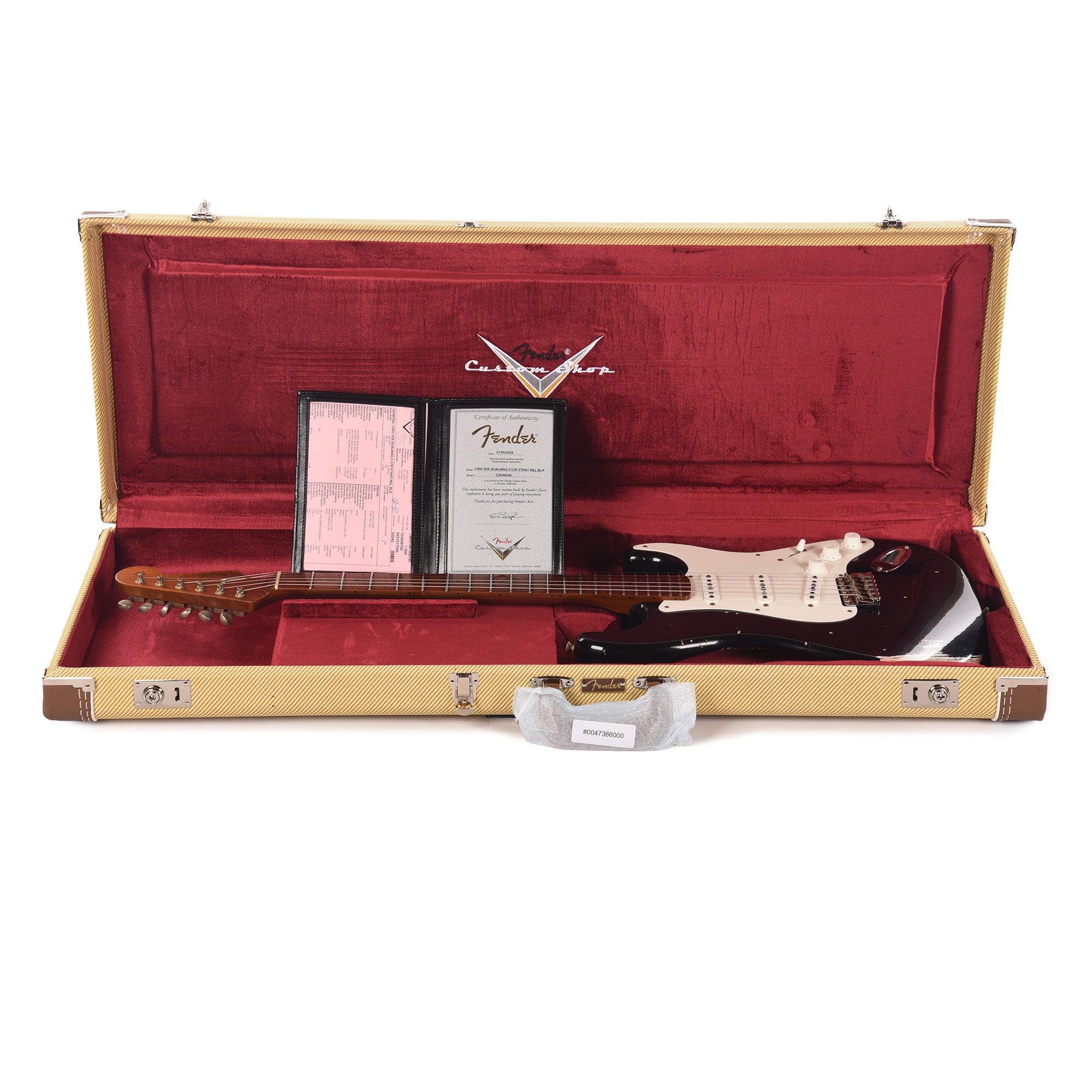 Fender Custom Shop 1960s Dual Mag II Stratocaster Relic Black w/Roasted Maple Neck & Lightweight Ash Body Electric Guitars / Solid Body