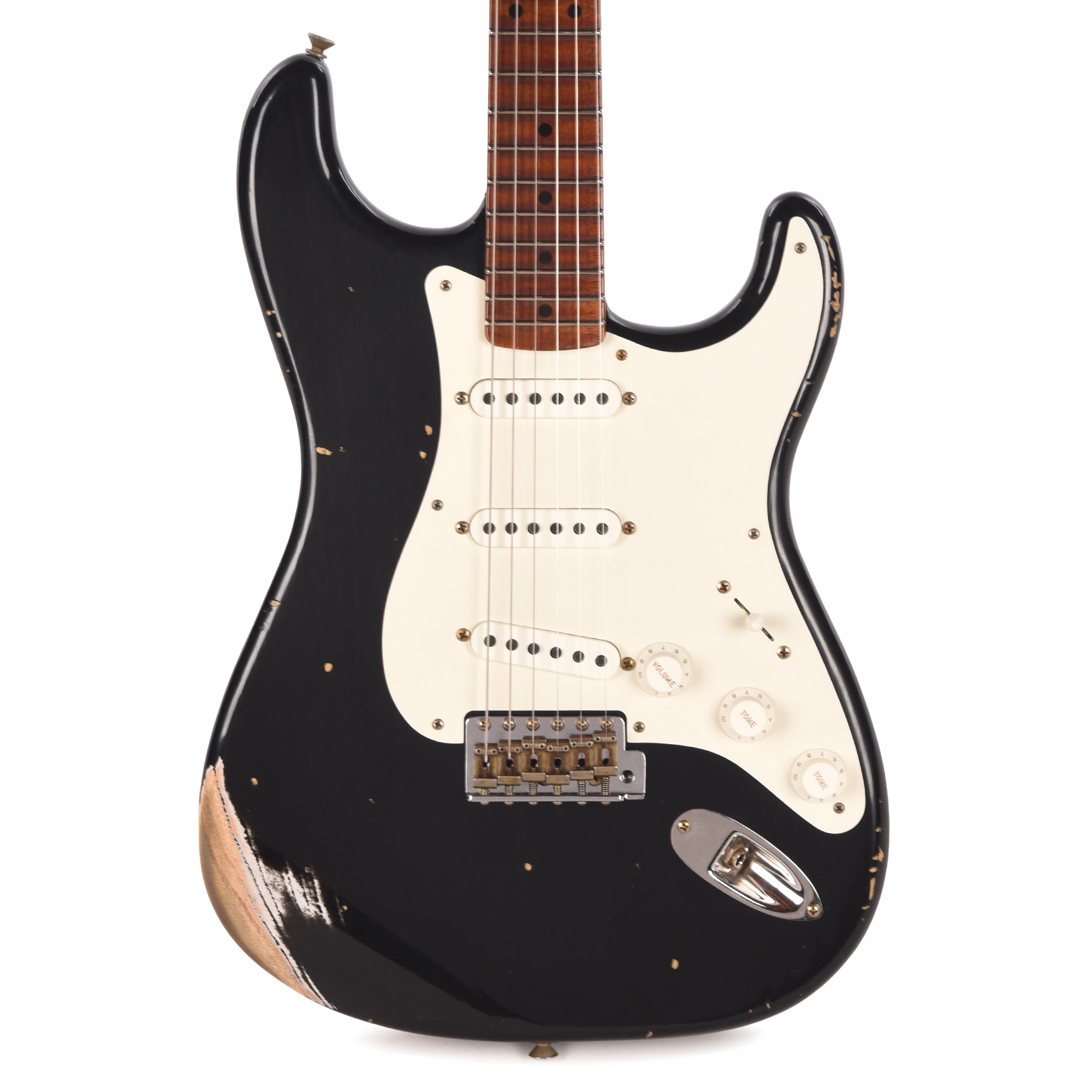 Fender Custom Shop 1960s Dual Mag II Stratocaster Relic Black w/Roasted Maple Neck & Lightweight Ash Body Electric Guitars / Solid Body