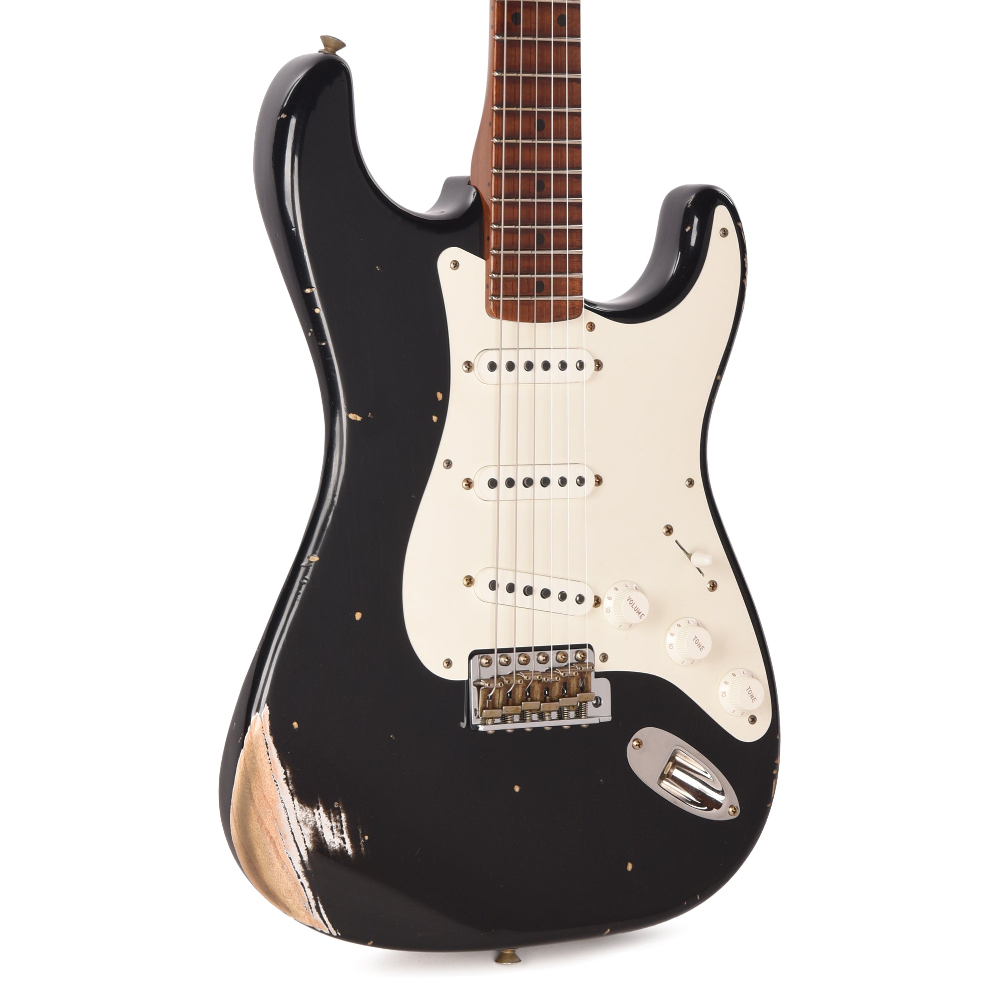 Fender Custom Shop 1960s Dual Mag II Stratocaster Relic Black w/Roasted Maple Neck & Lightweight Ash Body Electric Guitars / Solid Body