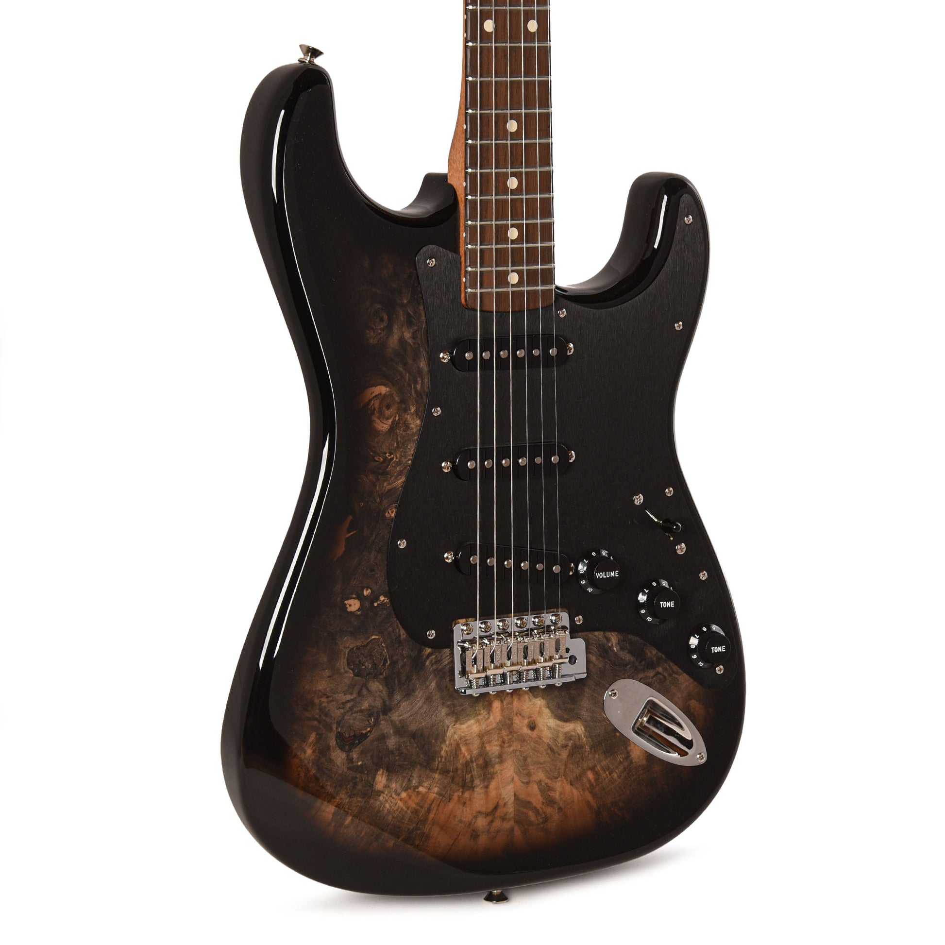 Fender Custom Shop 1960s Stratocaster Buckeye Burl Top Light Transparent Ebony Burst NOS Brazilian Rosewood Fingerboard Master Built by Dennis Galuszka w/Josefina Hand Wound Pickups Electric Guitars / Solid Body