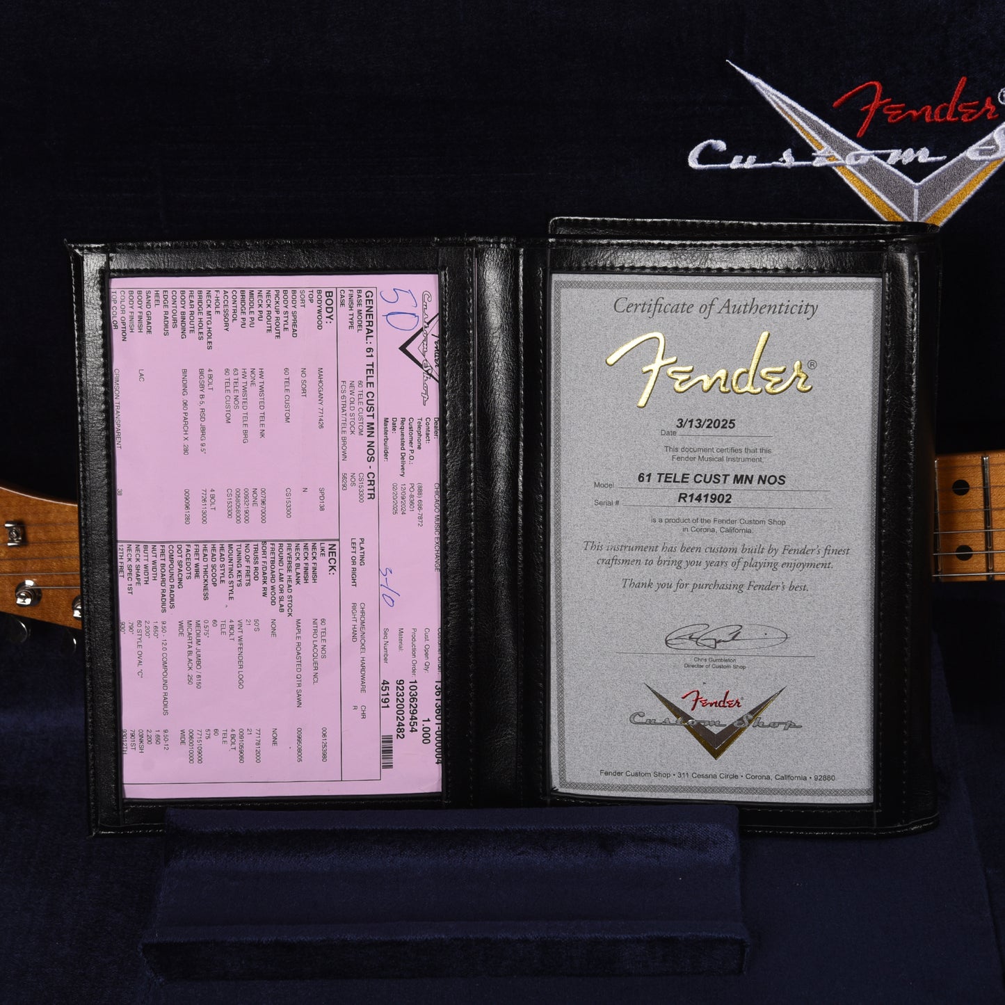 Fender Custom Shop 1961 Custom Telecaster NOS Crimson Red Transparent Electric Guitars / Solid Body