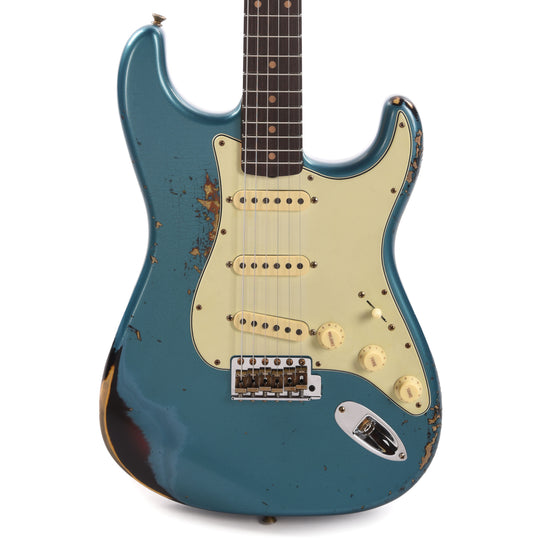 Fender Custom Shop 1961 Stratocaster Heavy Relic Aged Ocean Turquoise Over 3-Color Sunburst Electric Guitars / Solid Body