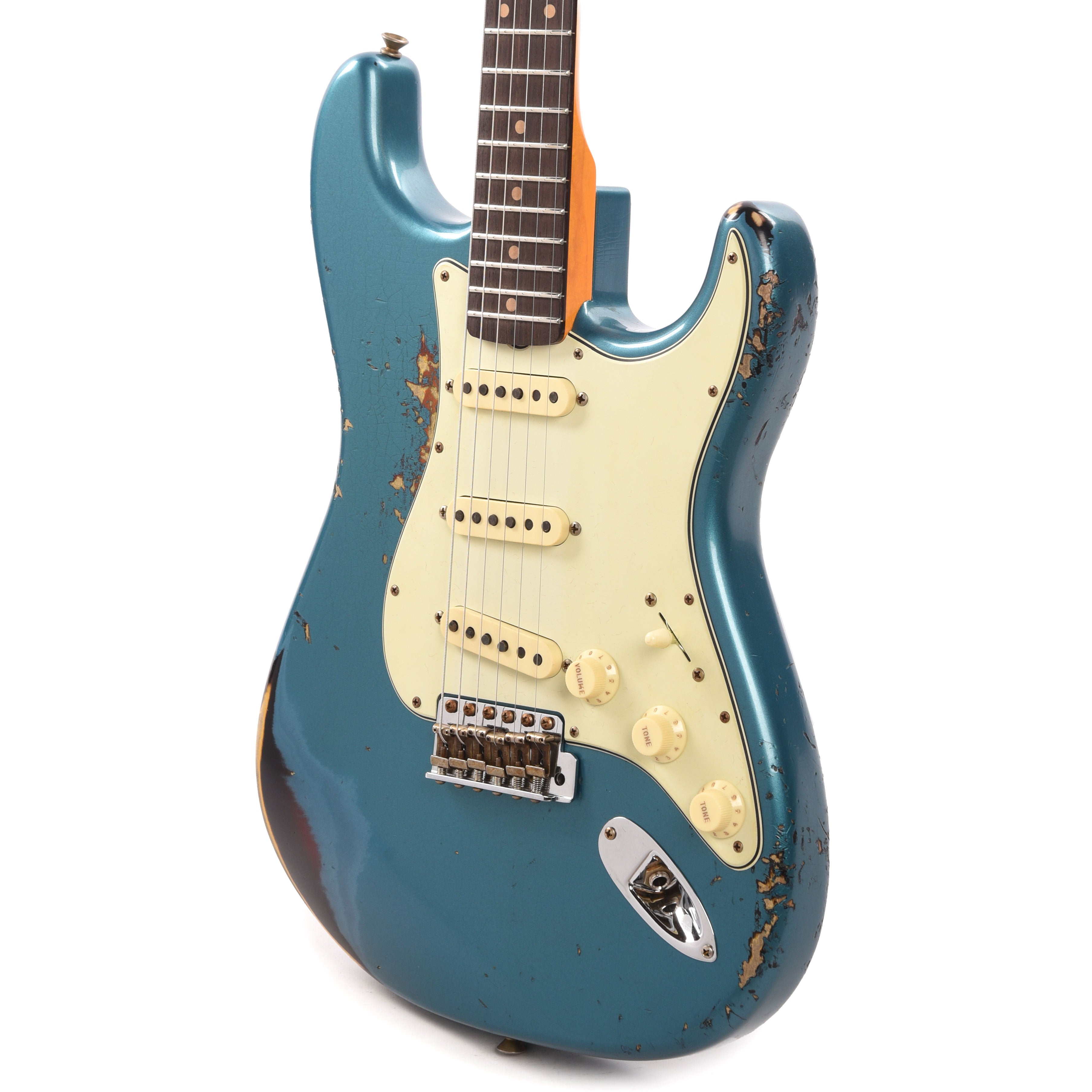 Fender Custom Shop 1961 Stratocaster Heavy Relic Aged Ocean Turquoise Over 3-Color Sunburst Electric Guitars / Solid Body