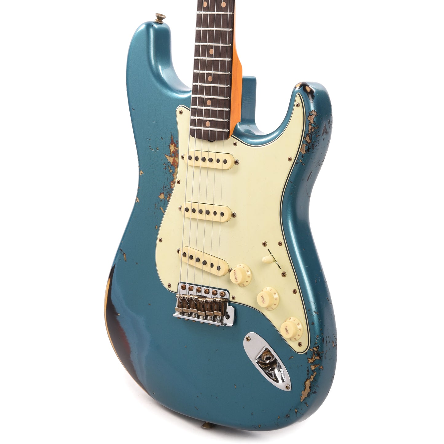 Fender Custom Shop 1961 Stratocaster Heavy Relic Aged Ocean Turquoise Over 3-Color Sunburst Electric Guitars / Solid Body