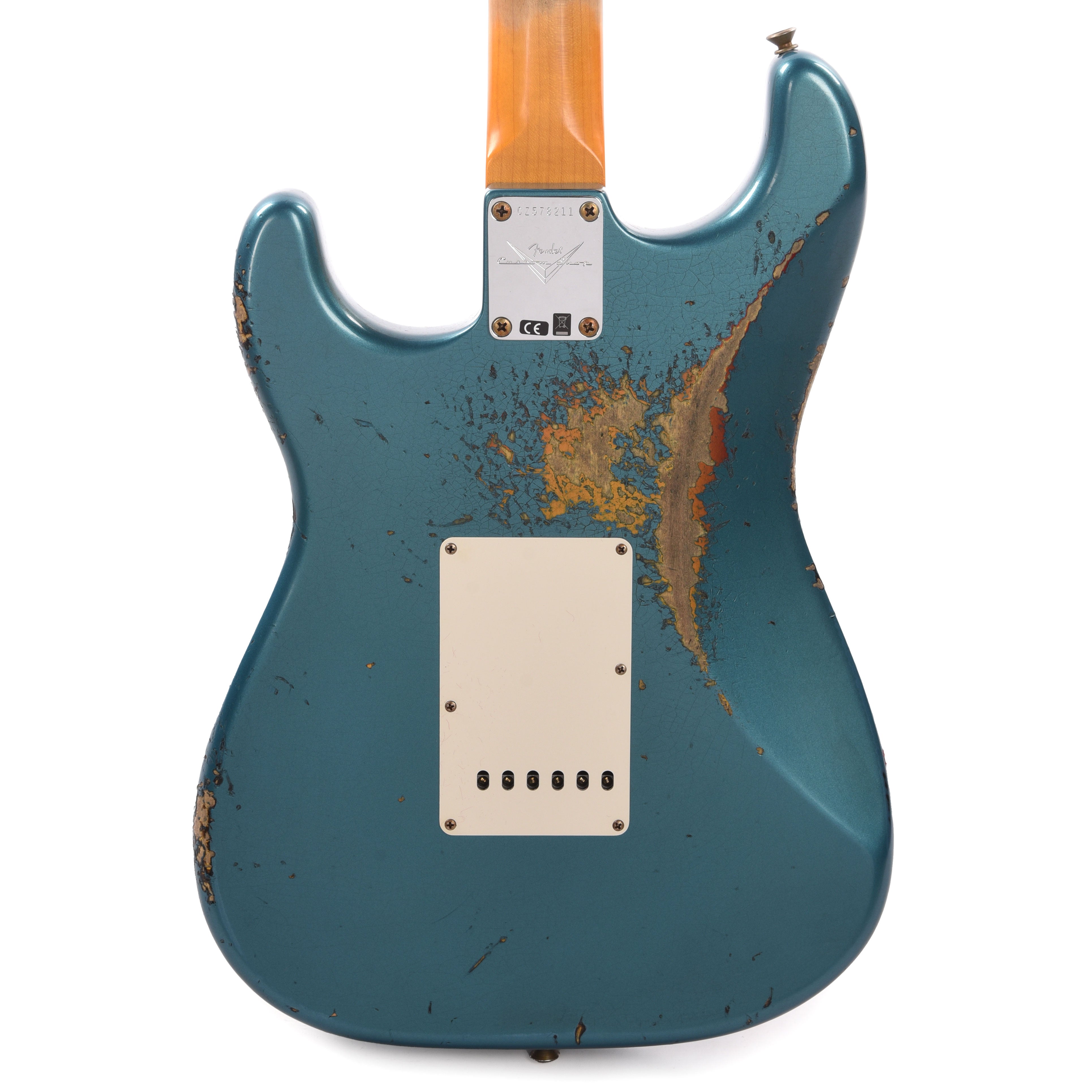 Fender Custom Shop 1961 Stratocaster Heavy Relic Aged Ocean Turquoise Over 3-Color Sunburst Electric Guitars / Solid Body