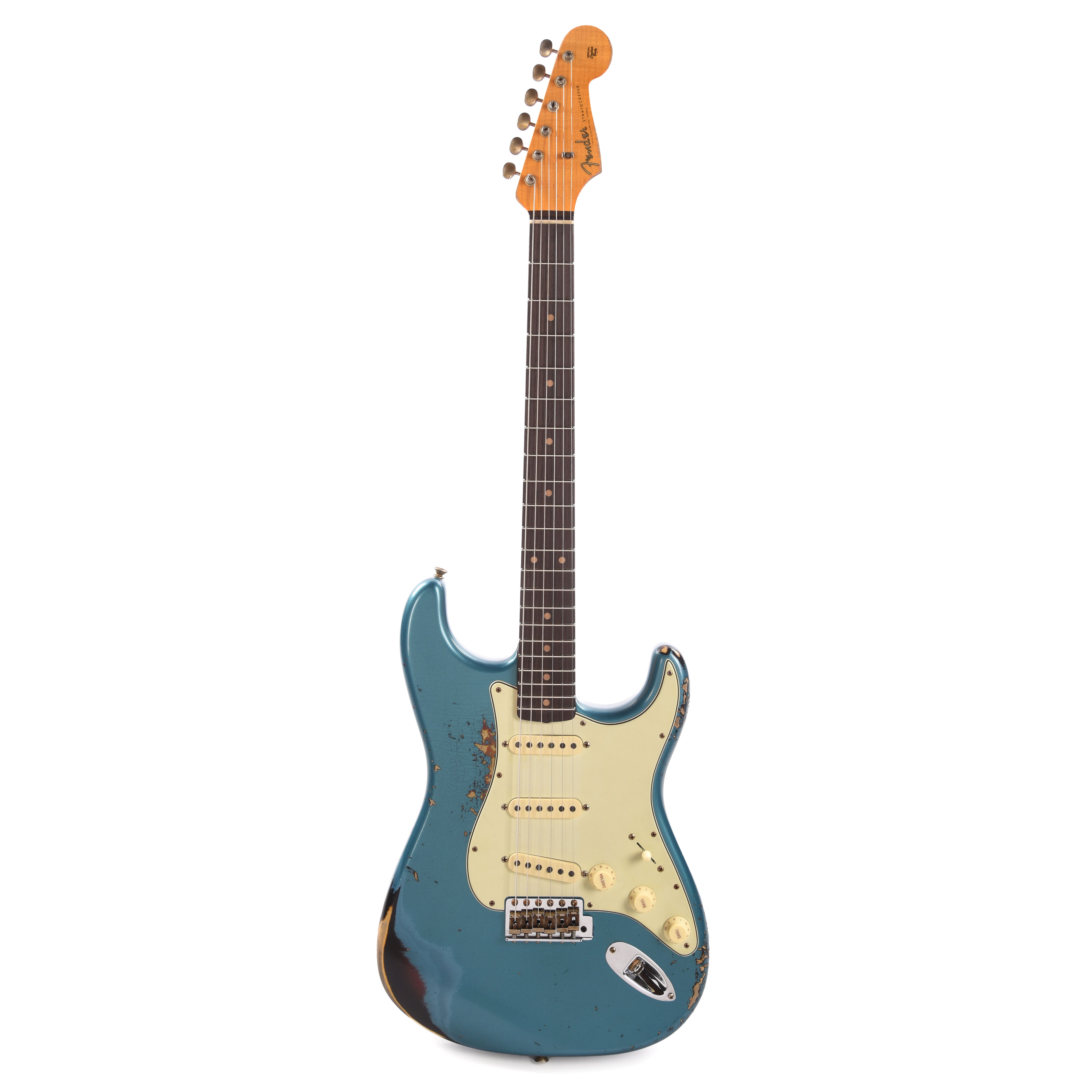 Fender Custom Shop 1961 Stratocaster Heavy Relic Aged Ocean Turquoise Over 3-Color Sunburst Electric Guitars / Solid Body