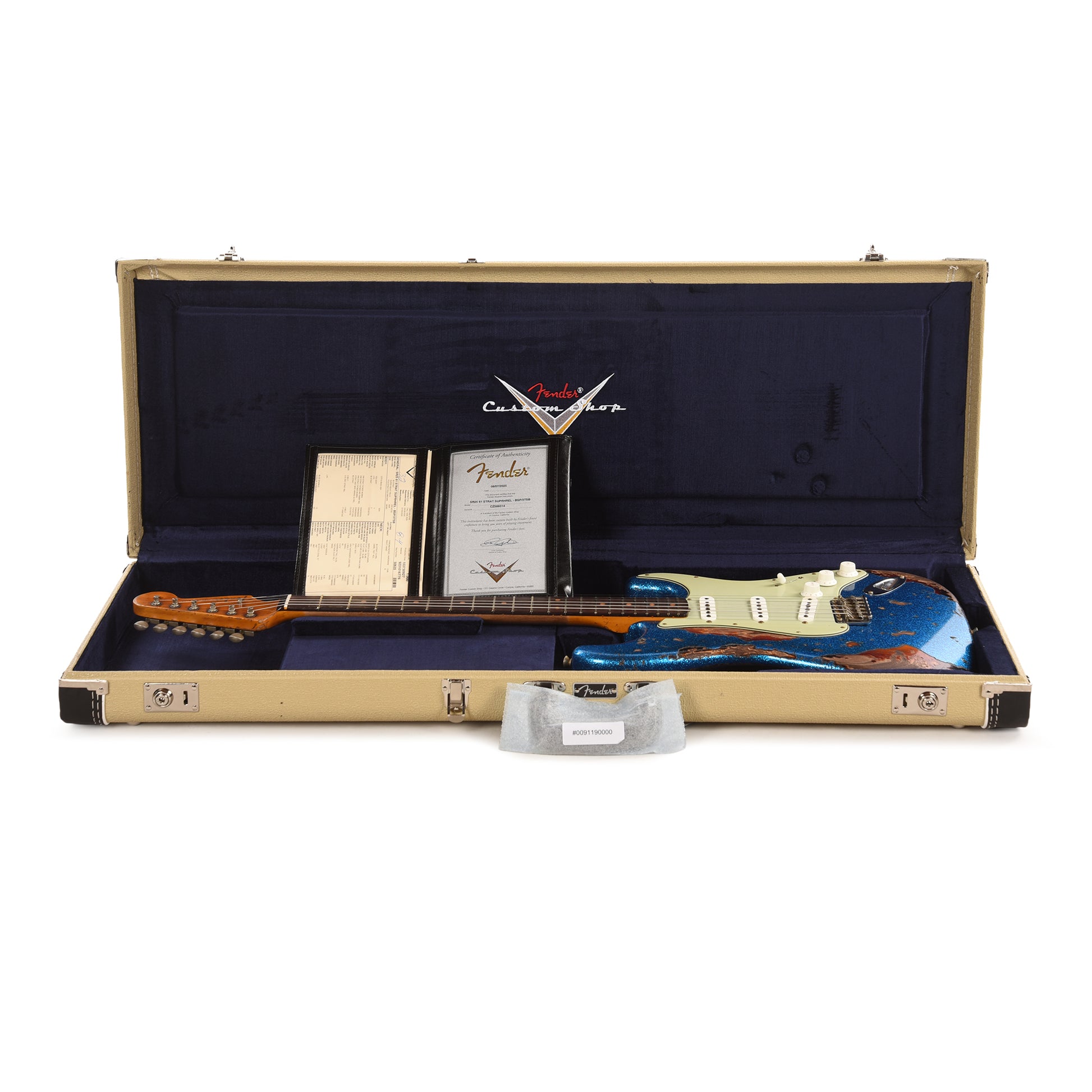 Fender Custom Shop 1961 Stratocaster Super Heavy Relic Blue Sparkle over 3-Color Sunburst Electric Guitars / Solid Body