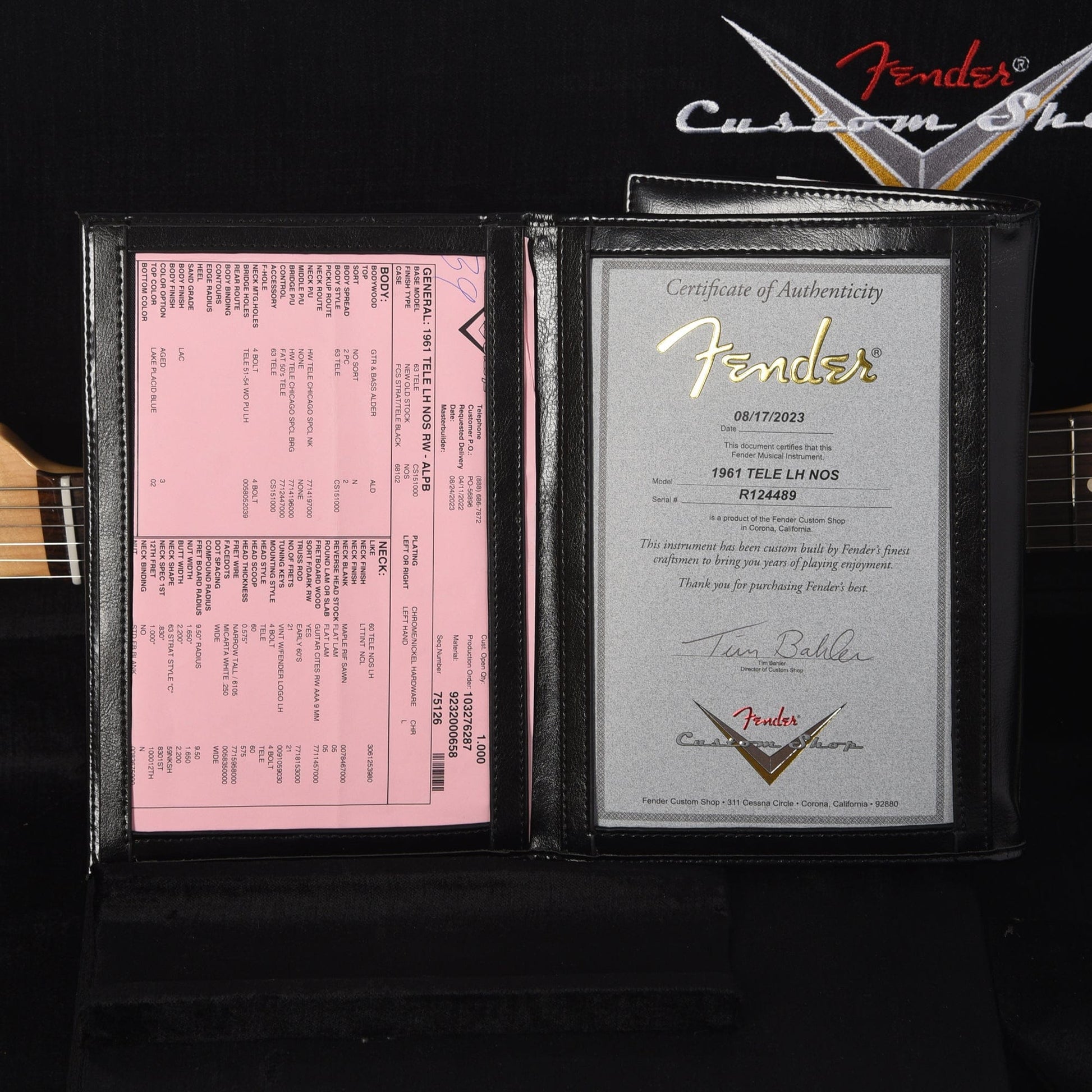 Fender Custom Shop 1961 Telecaster "Chicago Special" LEFTY NOS Aged Lake Placid Blue Electric Guitars / Solid Body