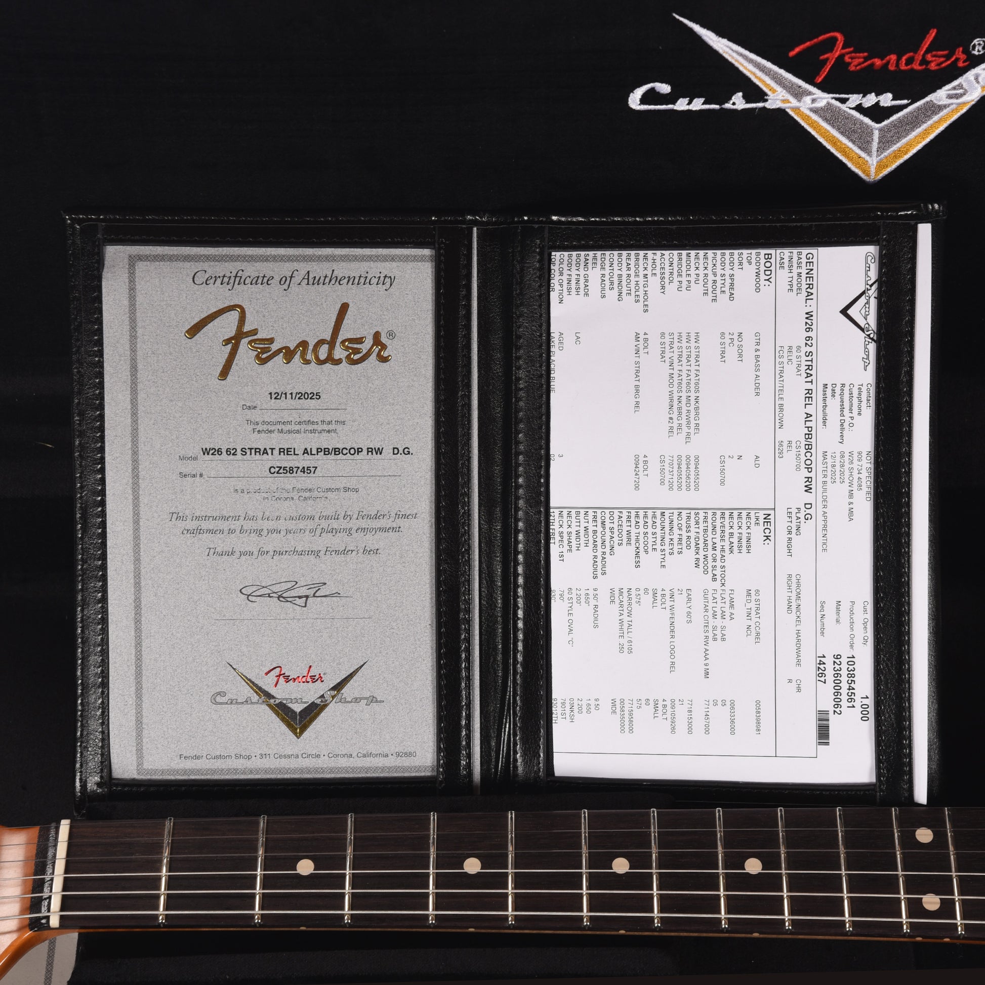 Fender Custom Shop 1962 AA Flame Neck Stratocaster Relic Aged Lake Placid Blue over Burnt Copper Masterbuilder Apprentice Built By Dan Gonzalez Electric Guitars / Solid Body