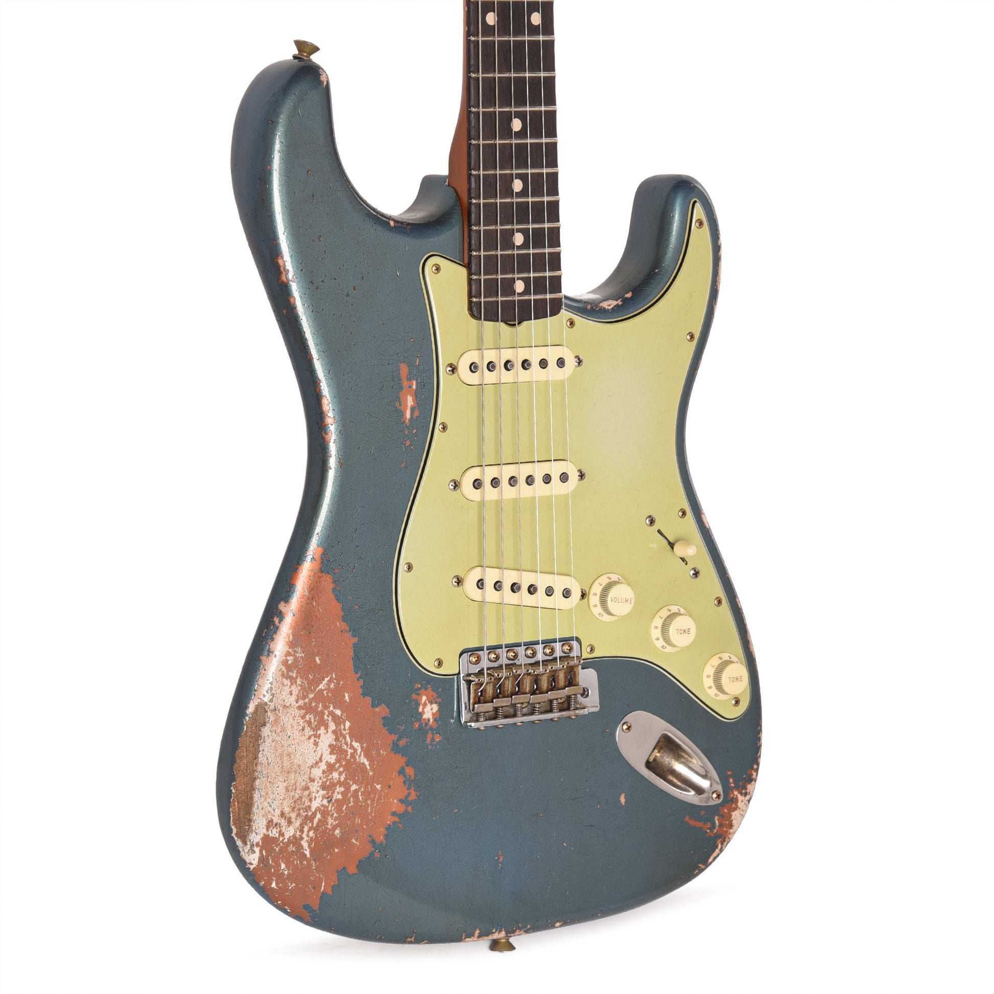 Fender Custom Shop 1962 AA Flame Neck Stratocaster Relic Aged Lake Placid Blue over Burnt Copper Masterbuilder Apprentice Built By Dan Gonzalez Electric Guitars / Solid Body