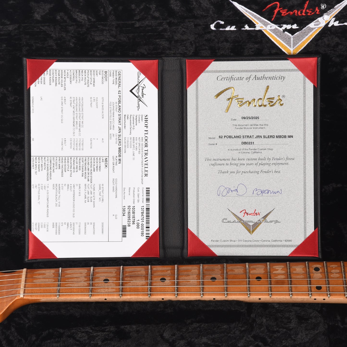 Fender Custom Shop 1962 Ancho Poblano Stratocaster Journeyman Relic Seminole Red Master Built by David Brown w/Josefina Hand-Wound Pickups Electric Guitars / Solid Body
