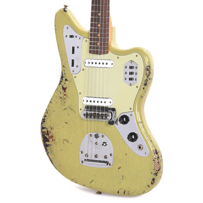 Fender Custom Shop 1962 Jaguar Heavy Relic Super Aged Appliance Green Over 3-Color Sunburst Electric Guitars / Solid Body