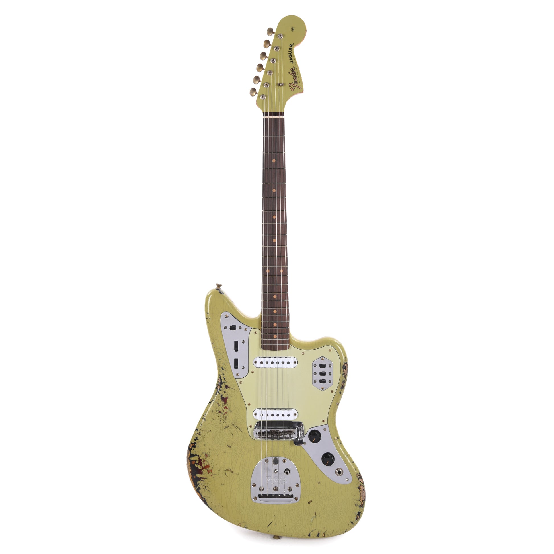 Fender Custom Shop 1962 Jaguar Heavy Relic Super Aged Appliance Green Over 3-Color Sunburst Electric Guitars / Solid Body