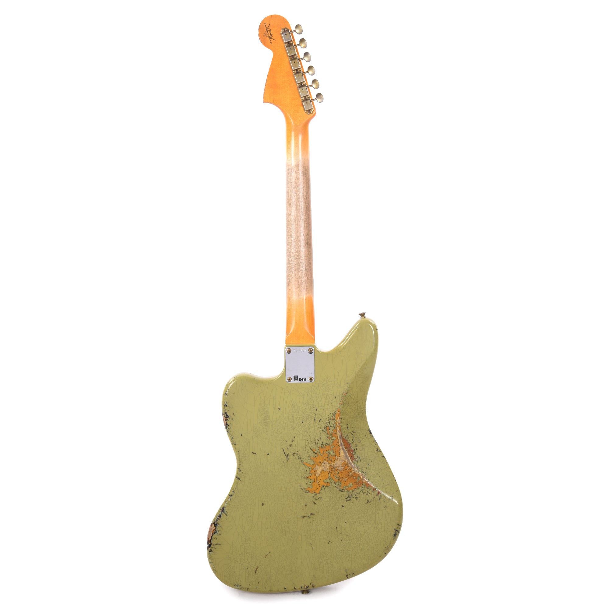 Fender Custom Shop 1962 Jaguar Heavy Relic Super Aged Appliance Green Over 3-Color Sunburst Electric Guitars / Solid Body