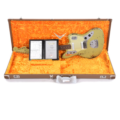 Fender Custom Shop 1962 Jaguar Heavy Relic Super Aged Appliance Green Over 3-Color Sunburst Electric Guitars / Solid Body