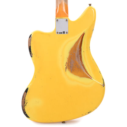 Fender Custom Shop 1962 Jaguar Heavy Relic Super Aged Graffiti Yellow Over 3-Color Sunburst Electric Guitars / Solid Body
