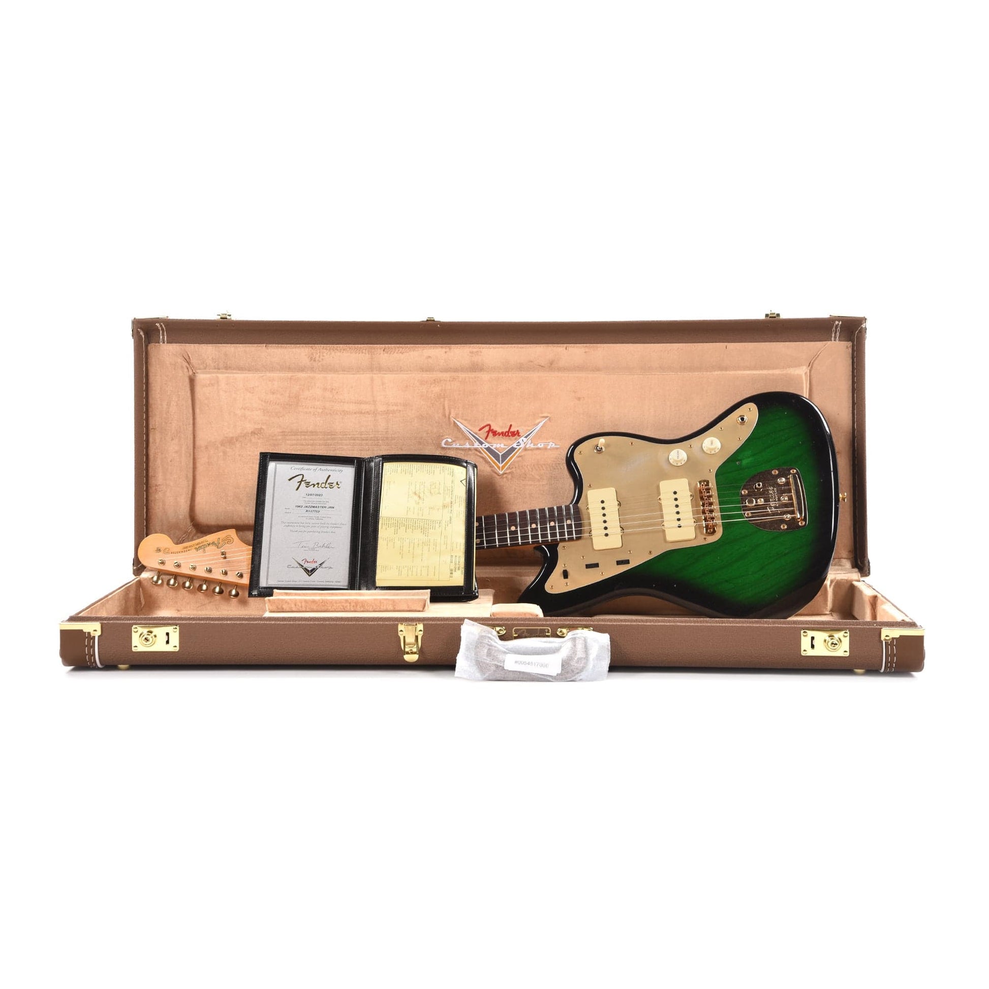 Fender Custom Shop 1962 Jazzmaster Ash "Chicago Special" Journeyman Relic Faded/Aged Trans Green w/Trans Black Burst Electric Guitars / Solid Body