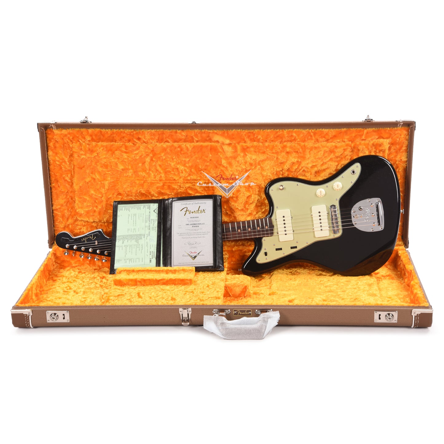 Fender Custom Shop 1962 Jazzmaster "Chicago Special" Deluxe Closet Classic Aged Black w/Painted Headcap Electric Guitars / Solid Body