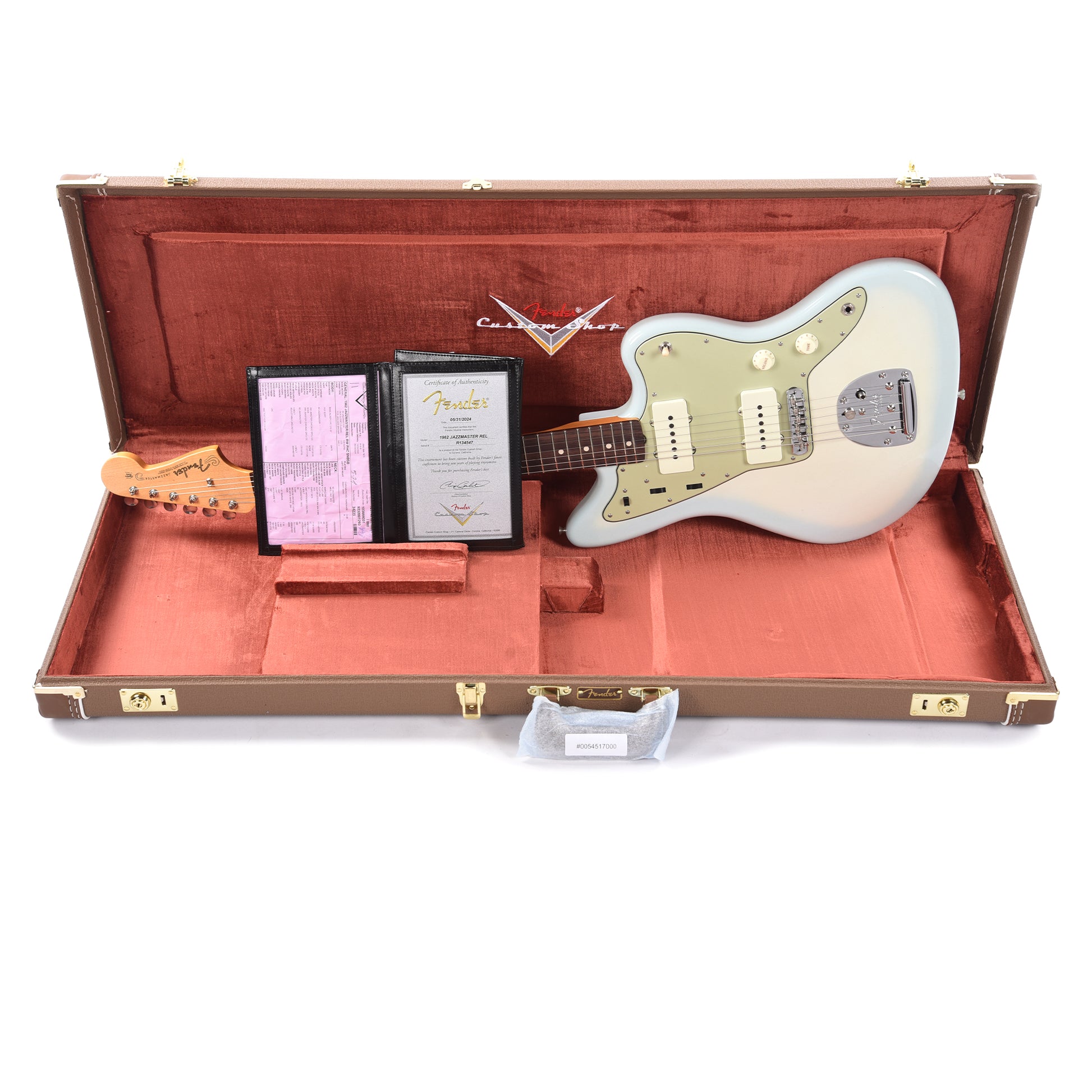 Fender Custom Shop 1962 Jazzmaster "Chicago Special" Deluxe Closet Classic Super Aged Olympic White w/Sonic Blue Burst Electric Guitars / Solid Body