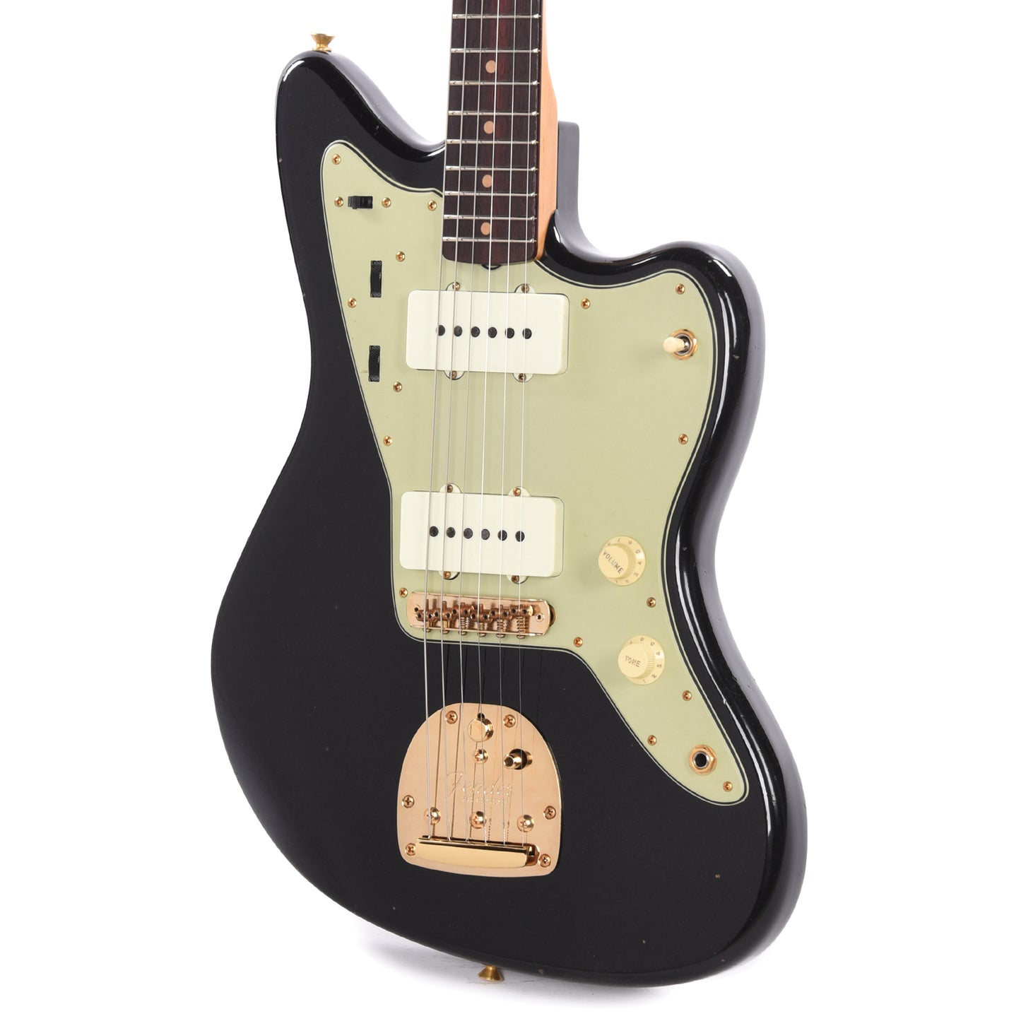 Fender Custom Shop 1962 Jazzmaster "Chicago Special" Journeyman Relic Aged Black w/Painted Headcap & Gold Hardware Electric Guitars / Solid Body