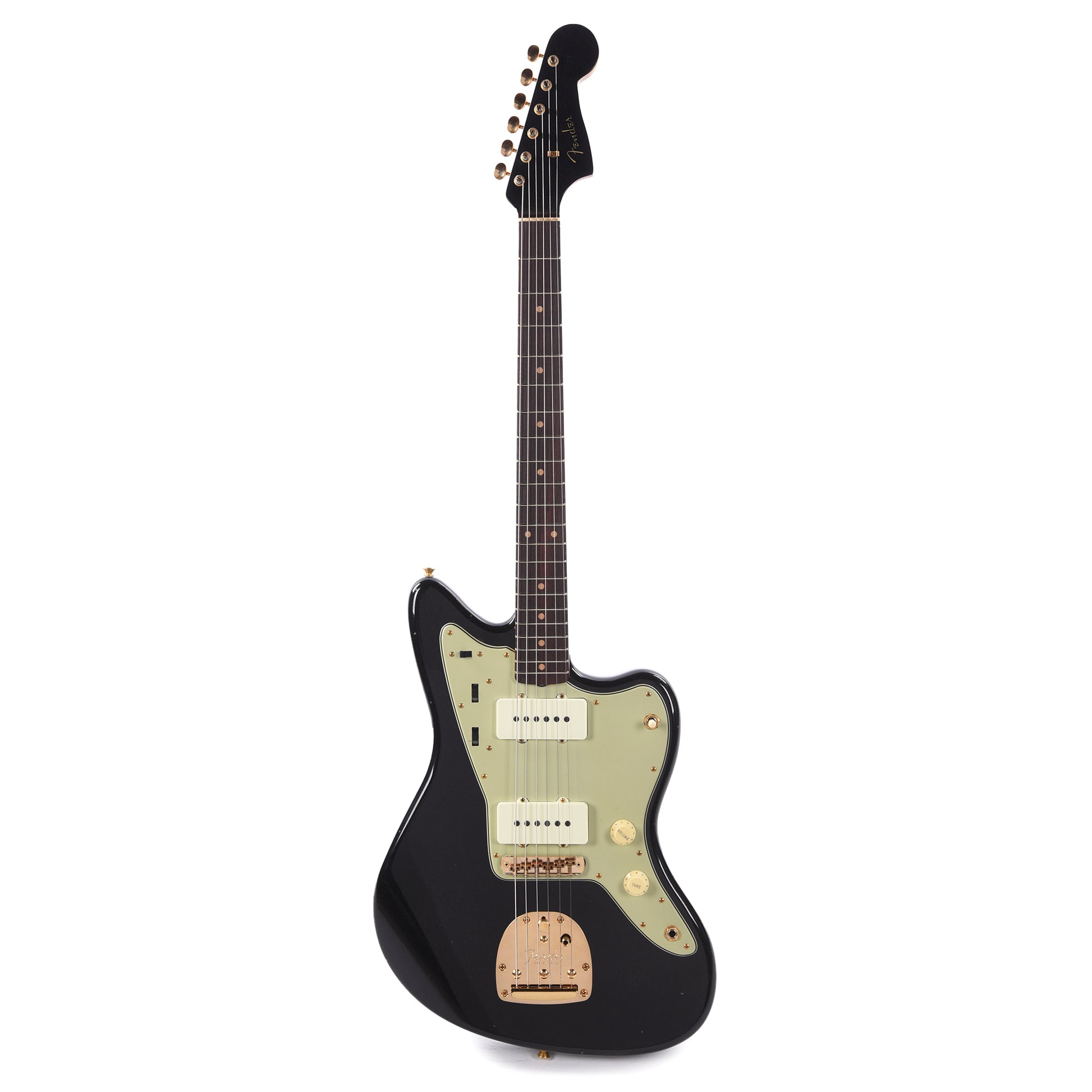 Fender Custom Shop 1962 Jazzmaster "Chicago Special" Journeyman Relic Aged Black w/Painted Headcap & Gold Hardware Electric Guitars / Solid Body
