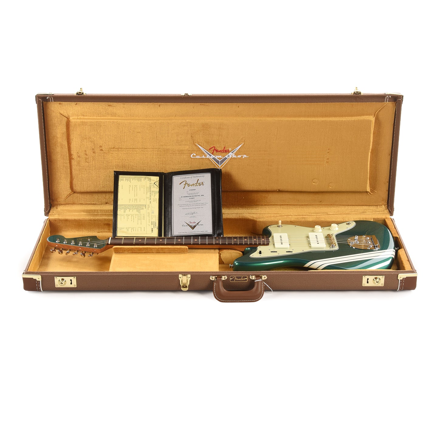 Fender Custom Shop 1962 Jazzmaster NOS British Racing Green w/Olympic White Competition Stripes Electric Guitars / Solid Body