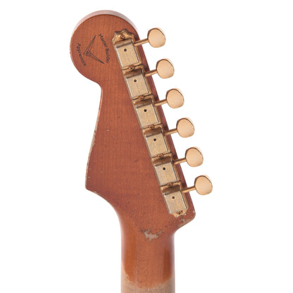 Fender Custom Shop 1963 Color Over Color Stratocaster Relic Sweet Pea Green/3-Color Sunburst Masterbuilder Apprentice Built By Nick Saccone Electric Guitars / Solid Body