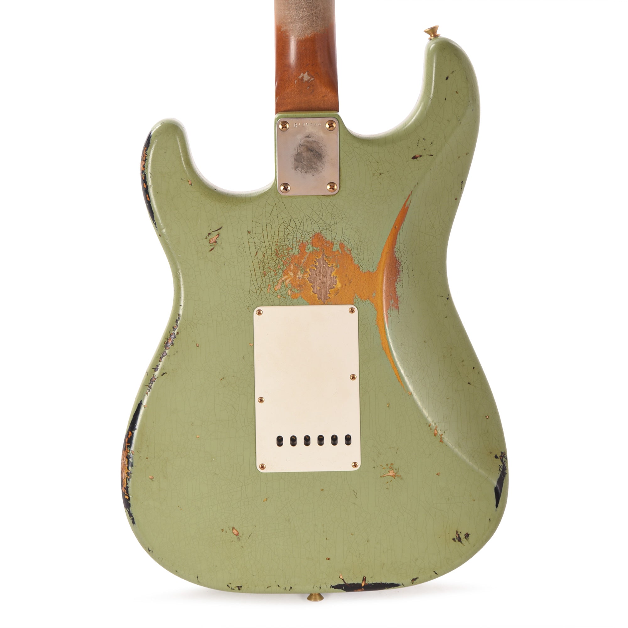 Fender Custom Shop 1963 Color Over Color Stratocaster Relic Sweet Pea Green/3-Color Sunburst Masterbuilder Apprentice Built By Nick Saccone Electric Guitars / Solid Body