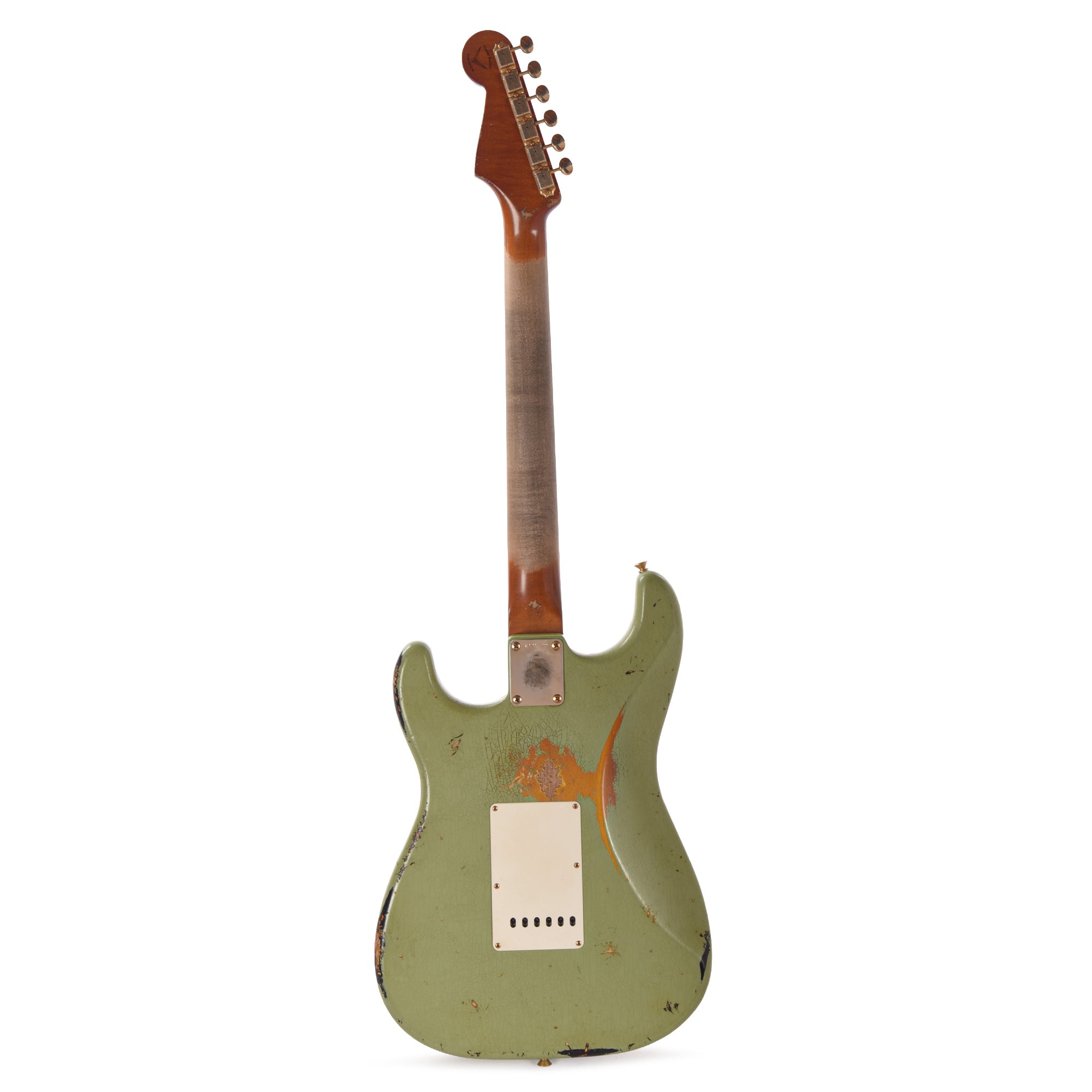 Fender Custom Shop 1963 Color Over Color Stratocaster Relic Sweet Pea Green/3-Color Sunburst Masterbuilder Apprentice Built By Nick Saccone Electric Guitars / Solid Body