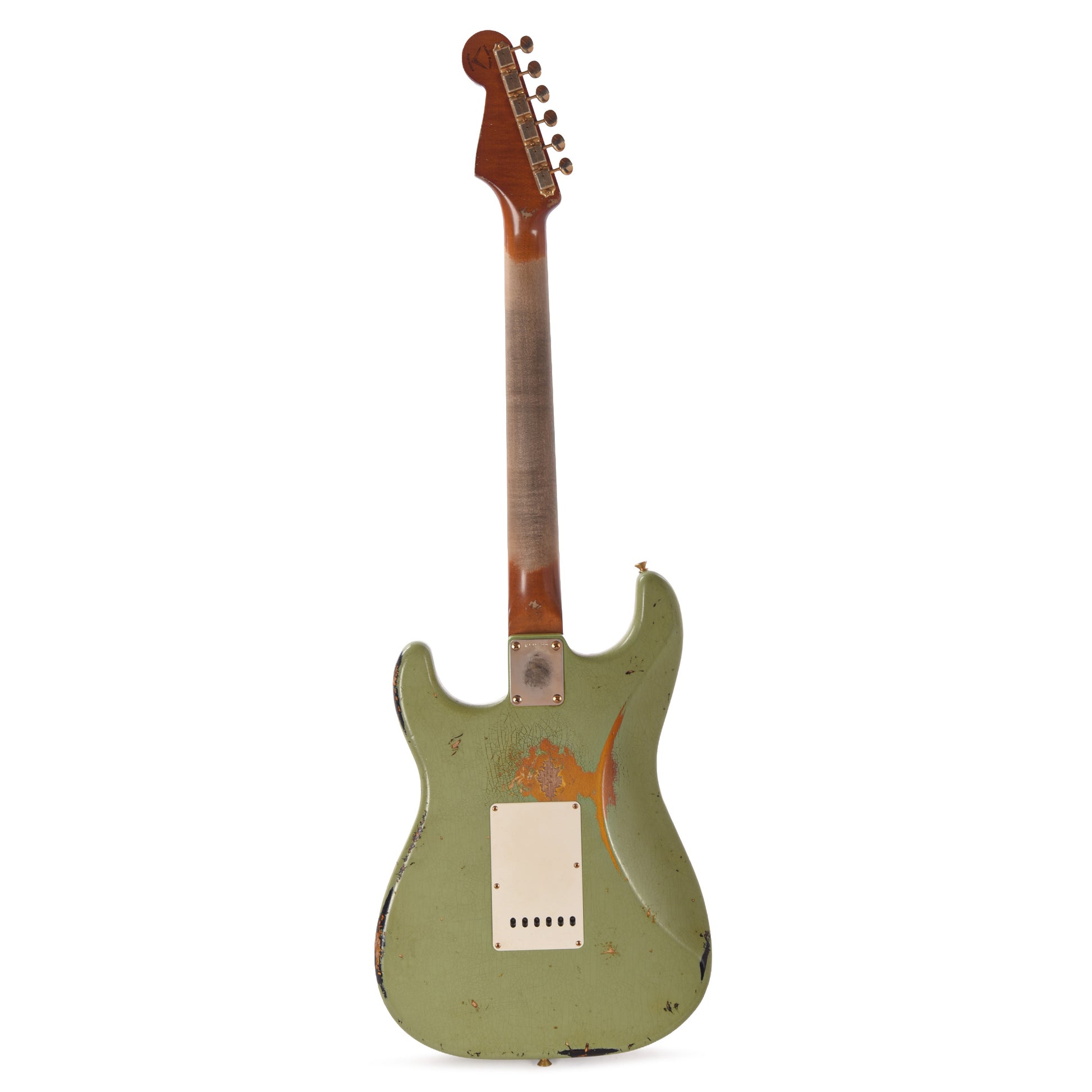 Fender Custom Shop 1963 Color Over Color Stratocaster Relic Sweet Pea Green/3-Color Sunburst Masterbuilder Apprentice Built By Nick Saccone Electric Guitars / Solid Body