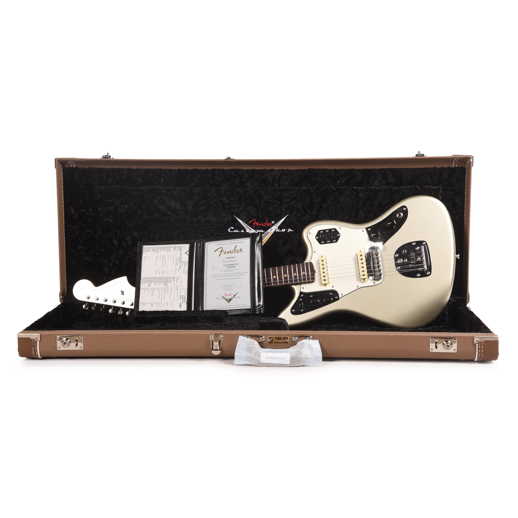 Fender Custom Shop 1963 Jaguar Deluxe Closet Classic Aged Inca Silver Electric Guitars / Solid Body