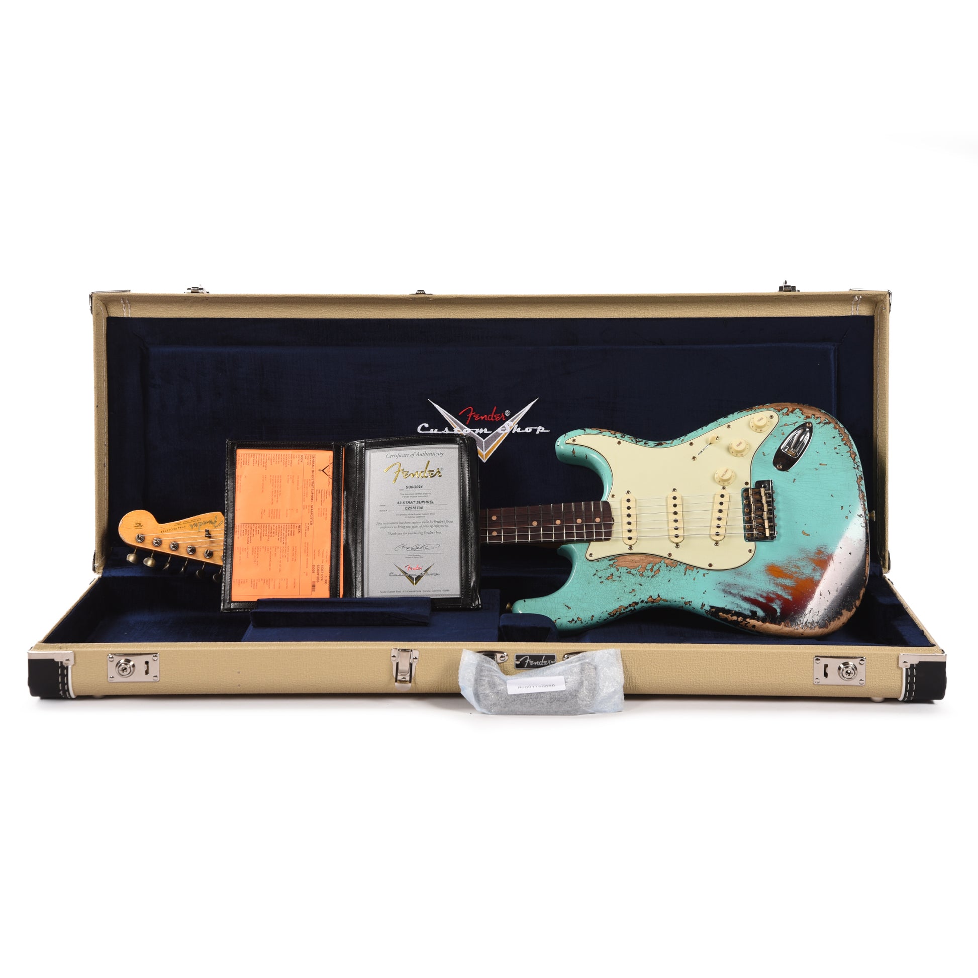 Fender Custom Shop 1963 Stratocaster Super Heavy Relic Super Faded Aged Surf Green over 3-Color Sunburst Electric Guitars / Solid Body