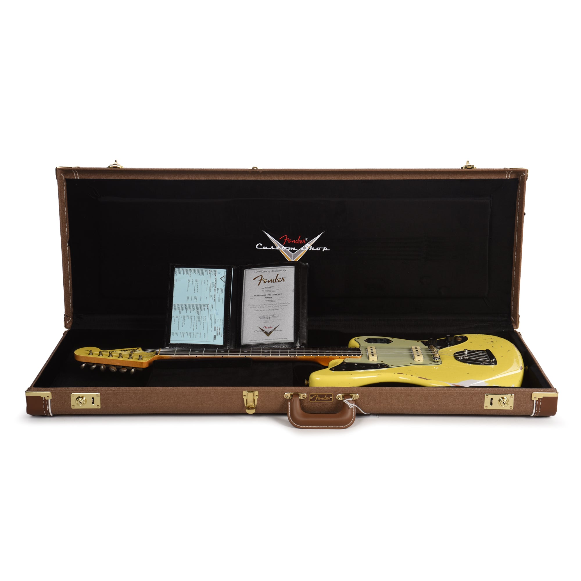 Fender Custom Shop 1965 Jaguar Heavy Relic Faded Graffiti Yellow Electric Guitars / Solid Body