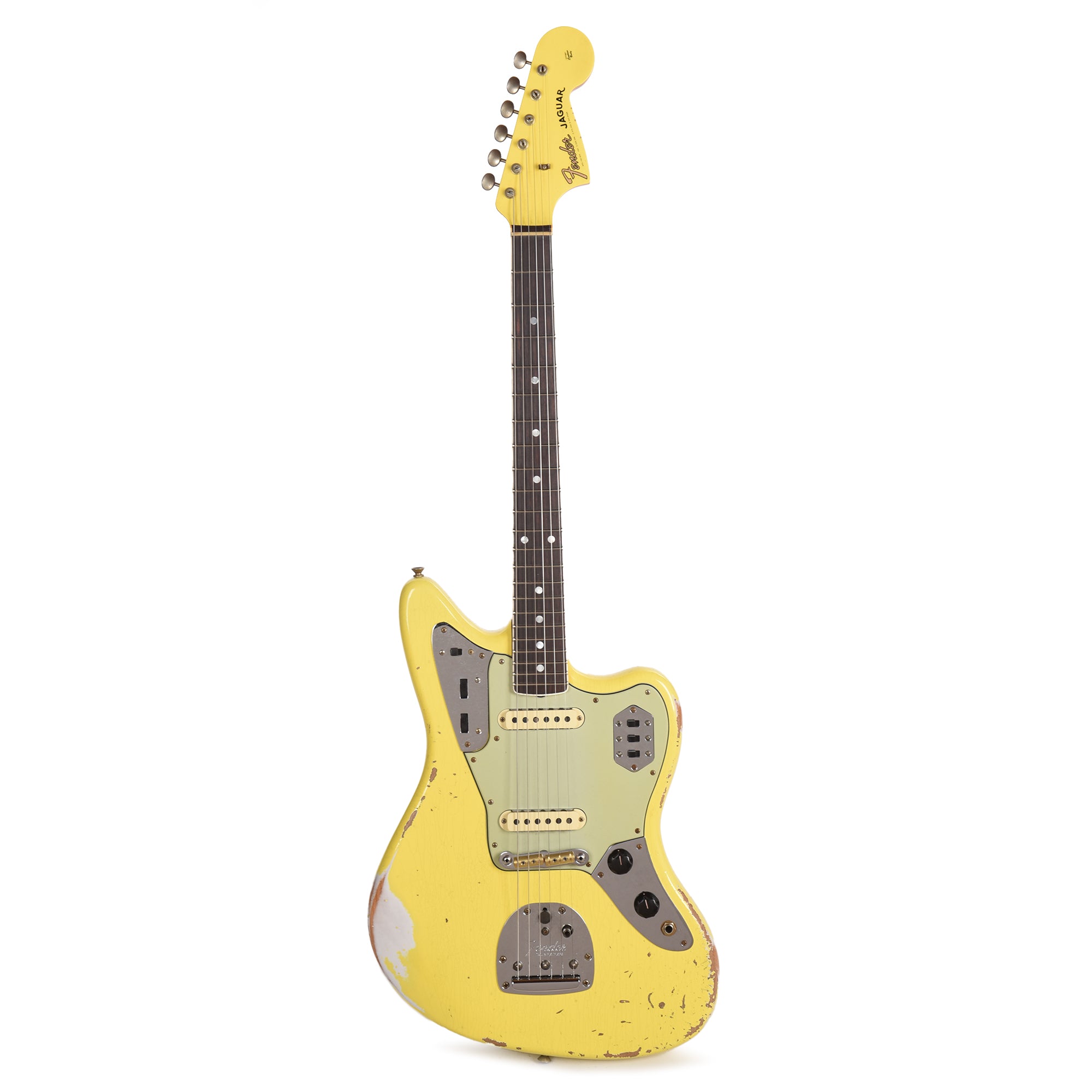 Fender Custom Shop 1965 Jaguar Heavy Relic Faded Graffiti Yellow Electric Guitars / Solid Body