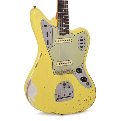 Fender Custom Shop 1965 Jaguar Heavy Relic Faded Graffiti Yellow Electric Guitars / Solid Body