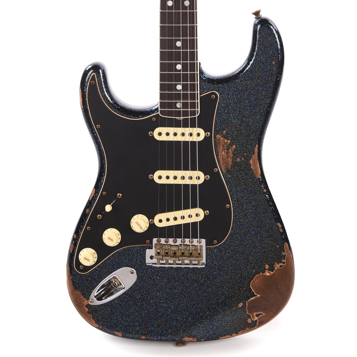 Fender Custom Shop 1965 Stratocaster "Chicago Special" LEFTY Heavy Relic Aged Black Holo Flake w/Roasted Bound Neck Electric Guitars / Solid Body