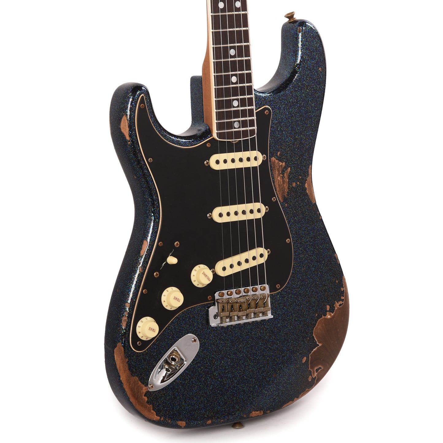 Fender Custom Shop 1965 Stratocaster "Chicago Special" LEFTY Heavy Relic Aged Black Holo Flake w/Roasted Bound Neck Electric Guitars / Solid Body