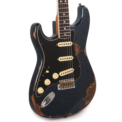 Fender Custom Shop 1965 Stratocaster "Chicago Special" LEFTY Heavy Relic Aged Black Holo Flake w/Roasted Bound Neck Electric Guitars / Solid Body