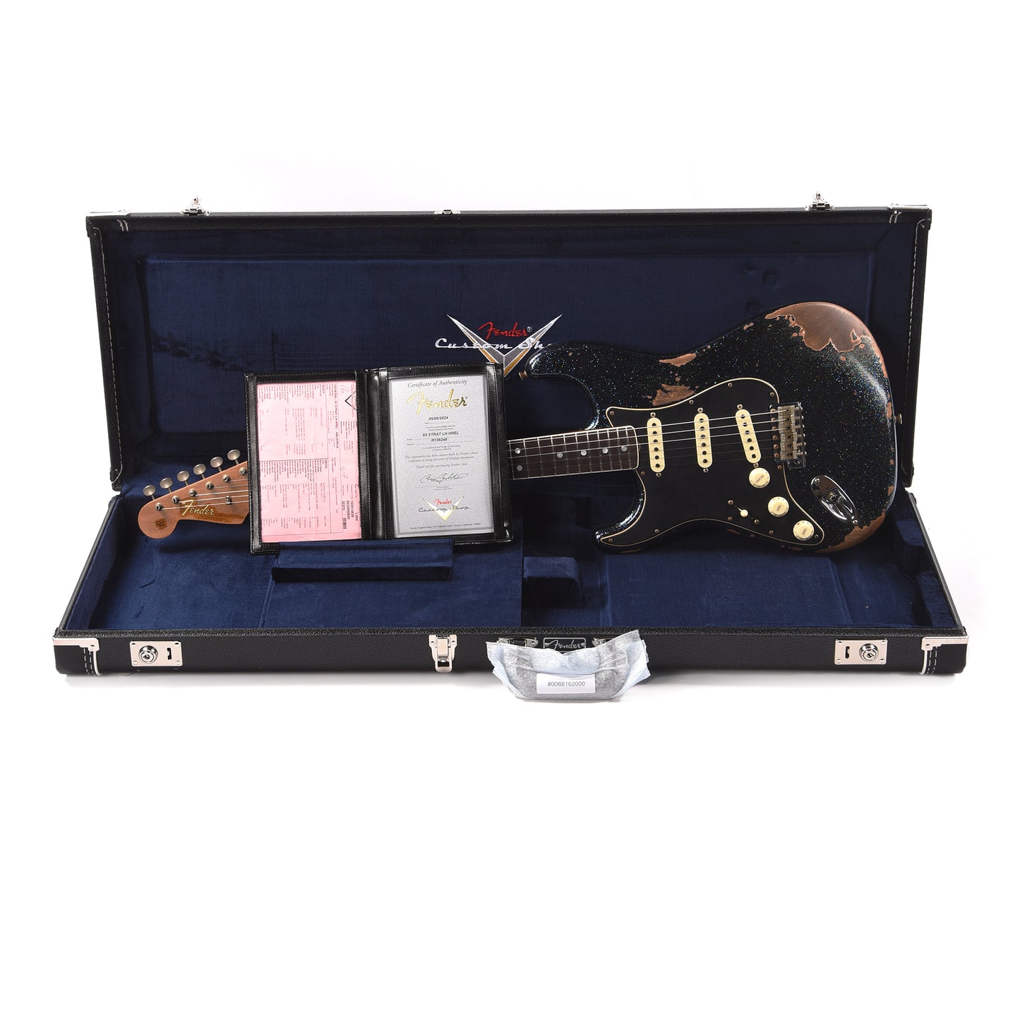 Fender Custom Shop 1965 Stratocaster "Chicago Special" LEFTY Heavy Relic Aged Black Holo Flake w/Roasted Bound Neck Electric Guitars / Solid Body