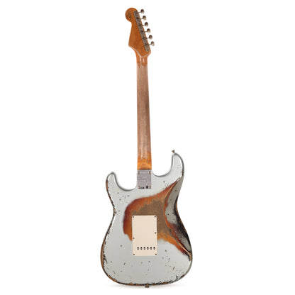 Fender Custom Shop 1965 Stratocaster Super Heavy Relic Super Faded Aged Firemist Silver over 3-Color Sunburst Electric Guitars / Solid Body