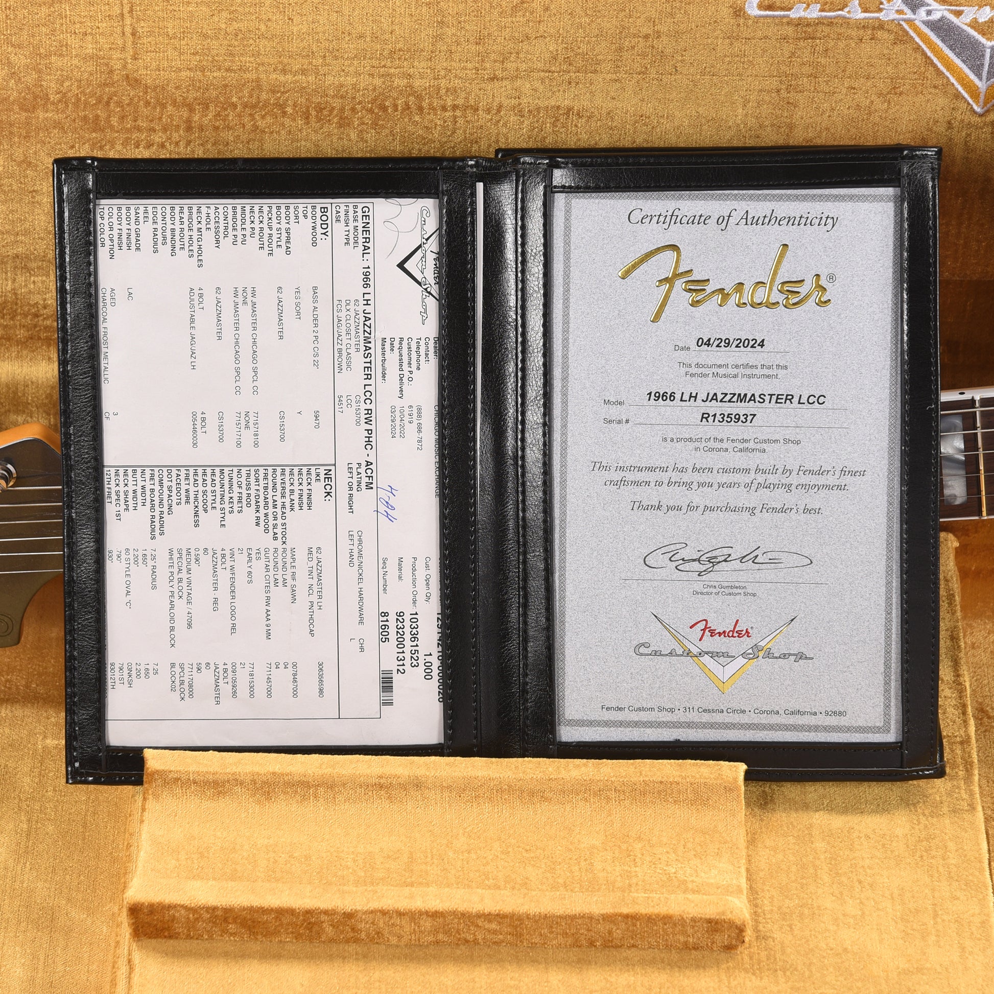 Fender Custom Shop 1966 Jazzmaster "Chicago Special" Deluxe Closet Classic Aged Charcoal Frost Metallic w/Matching Headcap LEFTY Electric Guitars / Solid Body