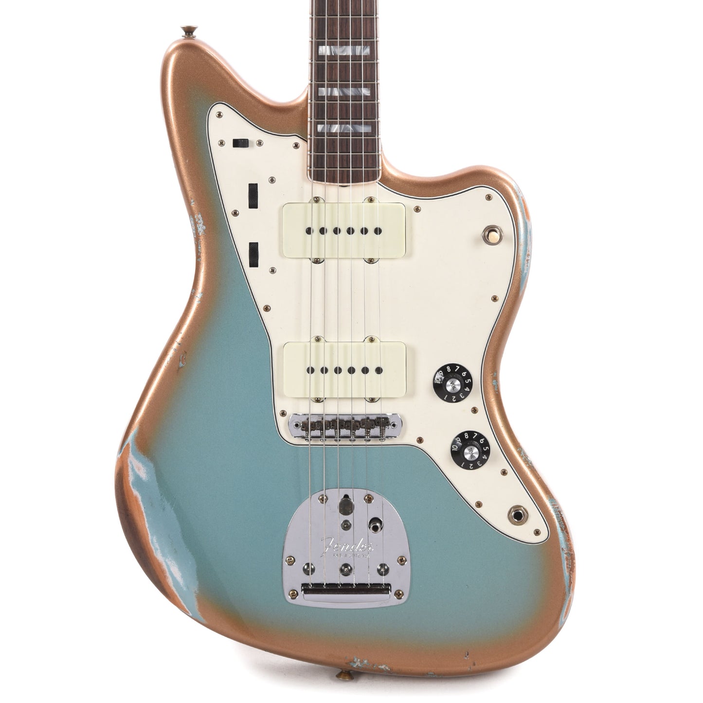 Fender Custom Shop 1966 Jazzmaster "Chicago Special" Relic Super Aged Firemist Silver w/Firemist Gold Burst Electric Guitars / Solid Body