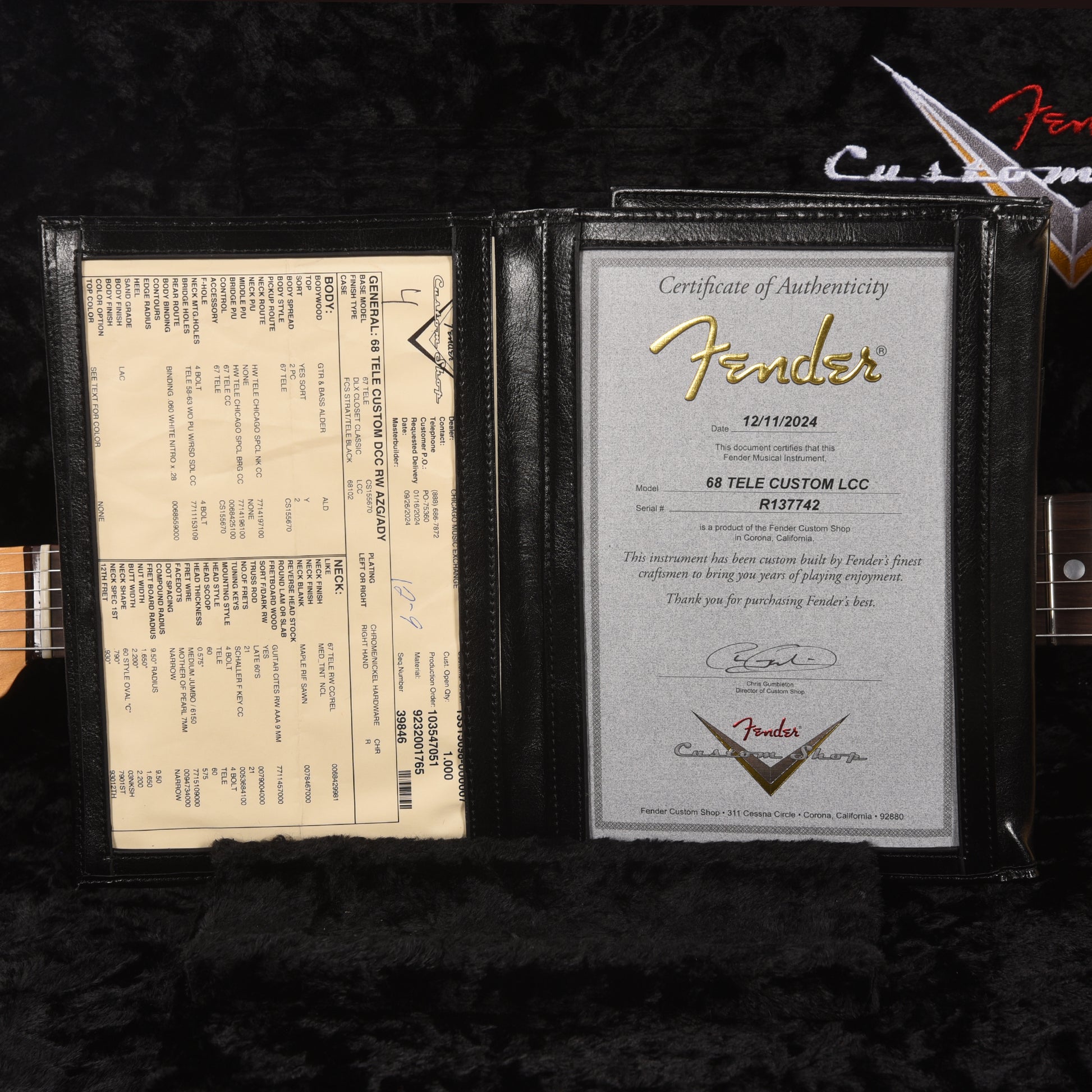 Fender Custom Shop 1968 Custom Telecaster "Chicago Special" Deluxe Closet Classic Aztec Gold Top w/Red Aniline Dye Back & Side Electric Guitars / Solid Body