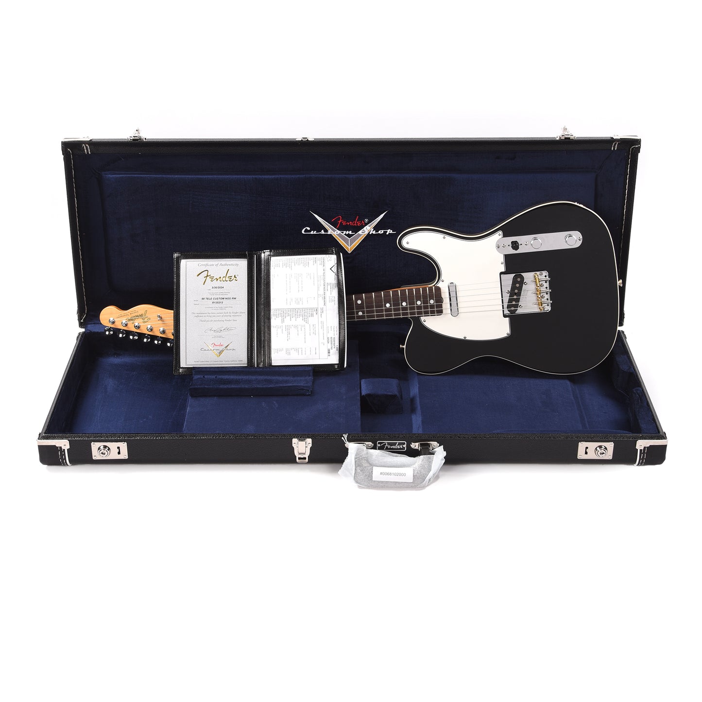 Fender Custom Shop 1968 Custom Telecaster "Chicago Special" NOS Aged Black Top & Back w/Inca Silver Side Electric Guitars / Solid Body